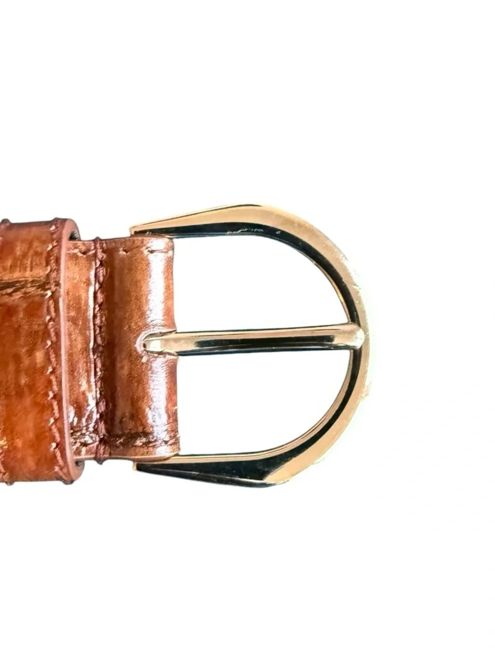 Saint Laurent Brown Croc-Embossed Leather Belt Size 80cm (Medium) NWT